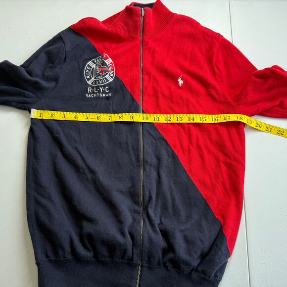 Polo Ralph Lauren Reversible Sweater Men Small Royal London Yacht Club Preppy - Picture 4 of 14